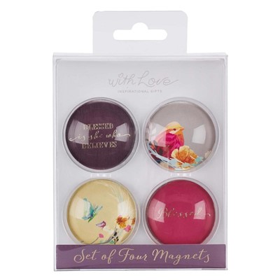 Blessed is She Glass Magnet Set (pack of 4) (Magnet)