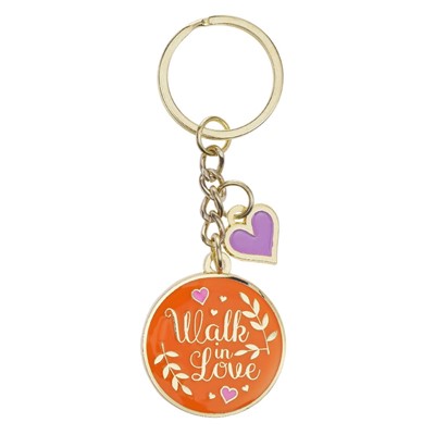 Walk in Love Metal Keyring with Link Chain (Keyring)