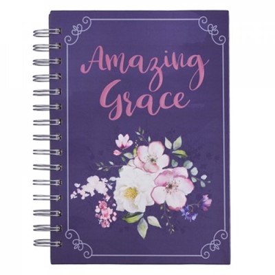 Amazing Grace Purple Large Wirebound Journal (Spiral Bound)