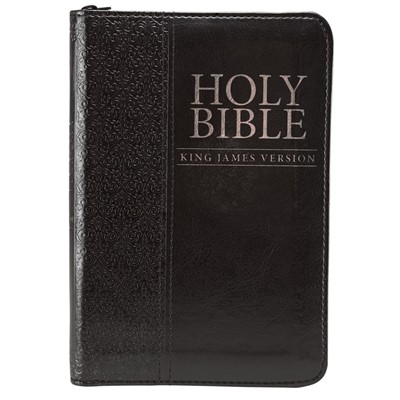 KJV Mini Pocket Bible, Black with Zip (Imitation Leather)