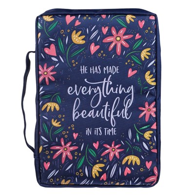 Everything Beautiful Navy Floral Value Bible Case, Large (Bible Case)