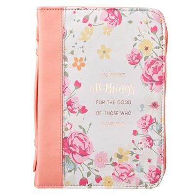 All Things Peach Floral Fashion Bible Cover, Extra Large (Bible Case)