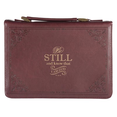 Be Still and Know Burgundy Classic Bible Cover, Large (Bible Case)
