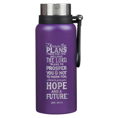 I Know the Plans Purple Stainless Steel Water Bottle (General Merchandise)