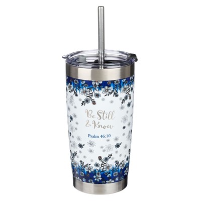 Be Still and Know Floral Stainless Steel Travel Mug (General Merchandise)