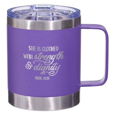 Strength and Dignity Purple Camp Style Stainless Steel Mug (General Merchandise)