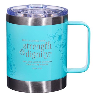 Strength & Dignity Teal Camp Style Stainless Steel Mug (General Merchandise)