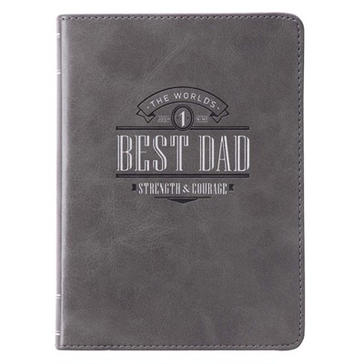 World's Best Dad Gray Faux Leather Handy-Sized Journal (Imitation Leather)