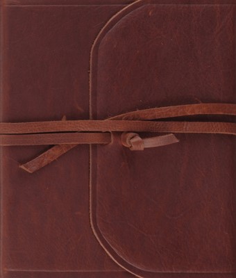 ESV Single Column Journaling Bible (Brown, Flap with Strap) (Genuine Leather)