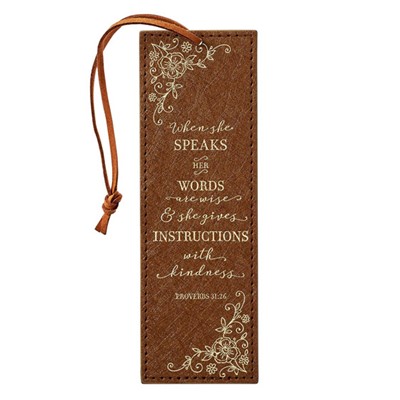 When She Speaks LuxLeather Bookmark, Brown (Bookmark)