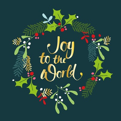Luxury Christmas Cards - Joy Wreath (pack of 10) (Cards)