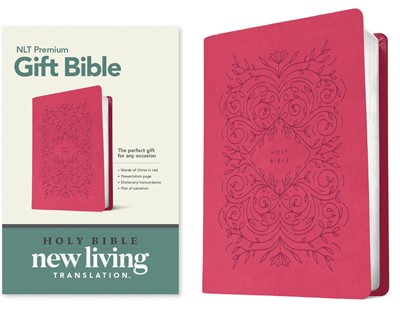 NLT Premium Gift Bible, Red Letter, LeatherLike, Very Berry (Imitation Leather)
