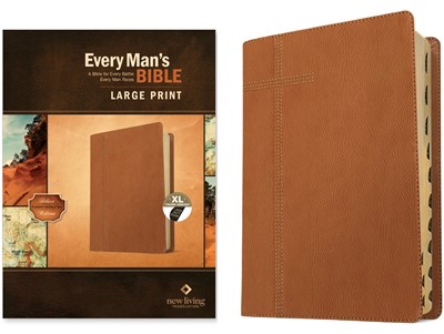 NLT Every Man's Bible, Large Print Pursuit Saddle Tan, Index (Imitation Leather)