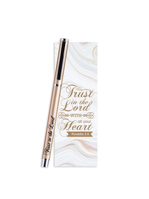 Trust in the Lord Gel Pen with Bookmark Set (Pen)