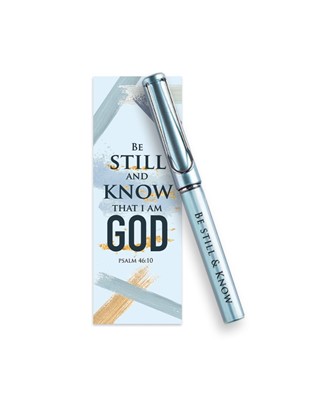 Be Still & Know That I Am God Gel Pen with Bookmark Set (Pen)
