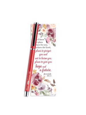 For I Know the Plans Gel Pen & Bookmark Set (Red) (Pen)
