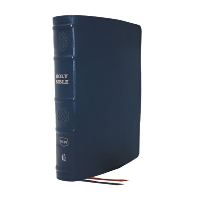 NKJV Single-Column Reference Bible, Blue, Comfort Print (Genuine Leather)
