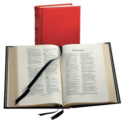 REB Lectern Bible With Apocrypha, Red Goatskin Leather (Leather Binding)