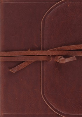 ESV Journaling Bible, Large Print, Brown, Flap With Strap (Leather Binding)