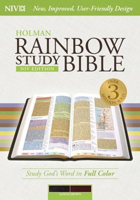 NIV Rainbow Study Bible, Saddle Brown Leathertouch (Imitation Leather)