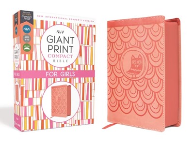 NIrV Giant Print Compact Bible for Girls, Peach (Imitation Leather)