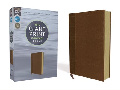 NIrV Giant Print Compact Bible, Brown (Imitation Leather)