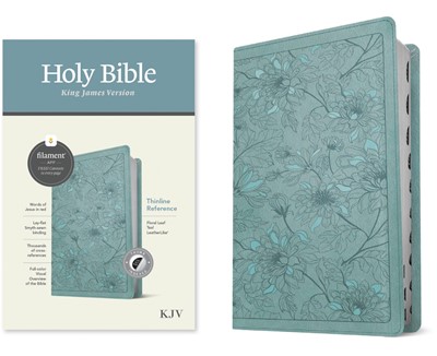 KJV Thinline Reference Bible, Filament Edition, Floral Teal (Imitation Leather)