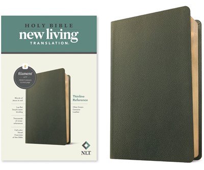 NLT Thinline Reference Bible, Filament Edition, Green (Genuine Leather)