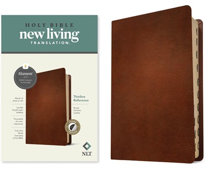 NLT Thinline Reference Bible, Filament Edition, Brown (Genuine Leather)