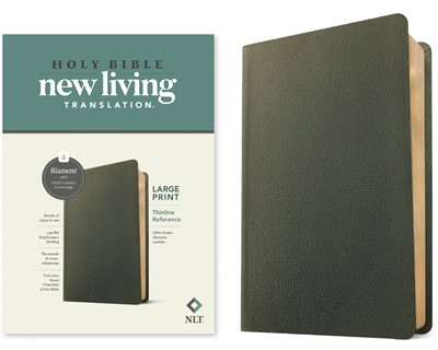 NLT Large Print Thinline Reference Bible, Filament Edition (Genuine Leather)
