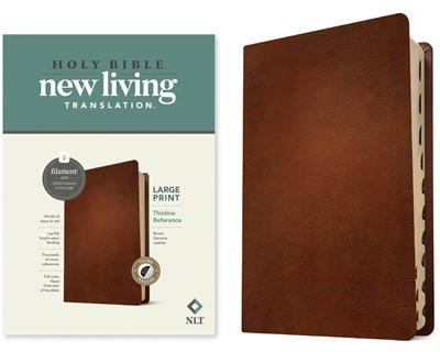 NLT Large Print Thinline Reference Bible, Filament Edition (Genuine Leather)