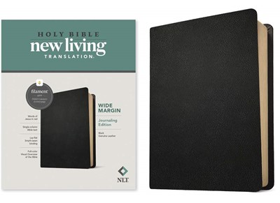 NLT Wide Margin Bible, Filament Enabled Edition, Black (Genuine Leather)
