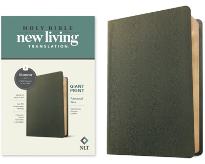 NLT Personal Size Giant Print Bible, Filament Edition (Genuine Leather)
