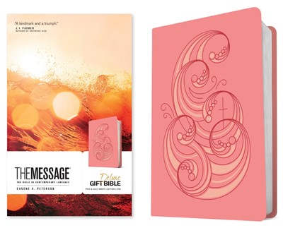 Message Deluxe Gift Bible, Pink and Gold Waves (Imitation Leather)