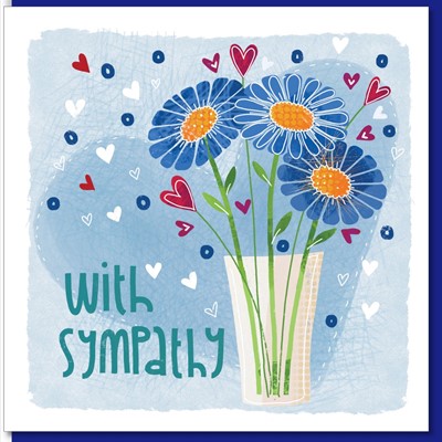 Sympathy Flowers & Hearts Greetings Card (Cards)