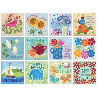 Eco-Friendly Birthday Cards (pack of 12) (Cards)
