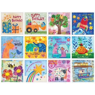 Eco-Friendly Children's Birthday Cards (pack of 12) (Cards)