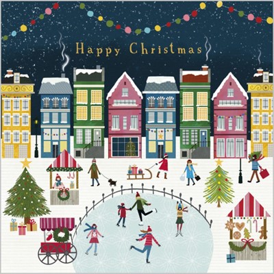Christmas Cards: Town Scene (Pack of 4) (Cards)
