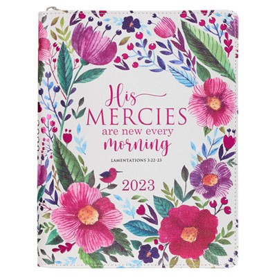 2023 Large 18 Month Planner: His Mercies (Imitation Leather)