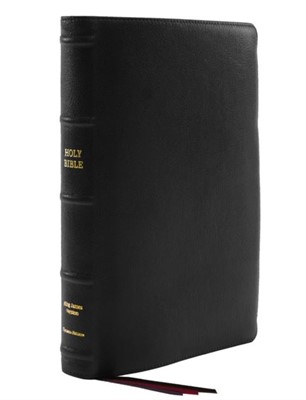 KJV Thinline Bible Large Print Goatskin Leather, Black (Genuine Leather)