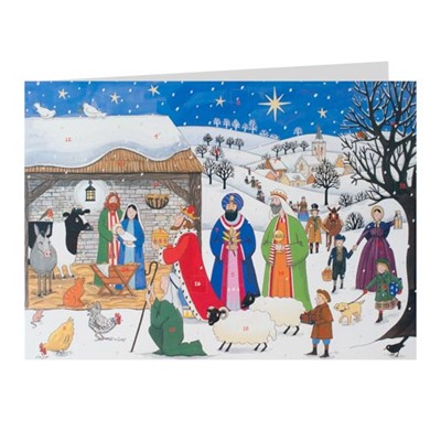 Advent Calendar Card Jesus is Born Visitors Gather (Cards)