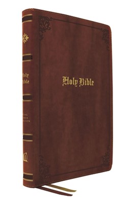 KJV Large Print Center-Column Reference Bible, Brown (Bonded Leather)