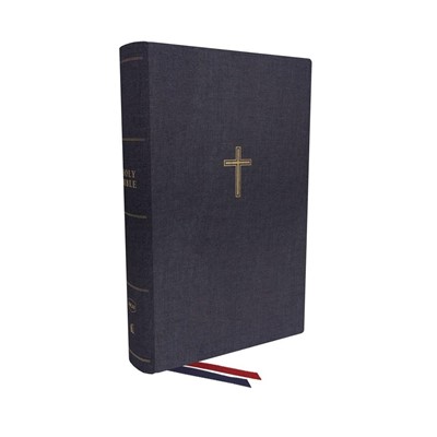 NKJV Single-Column Wide Margin Reference Bible, Blue (Hard Cover)