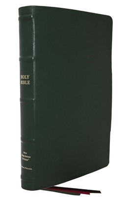 NKJV Large Print Thinline Reference Bible, Green (Genuine Leather)