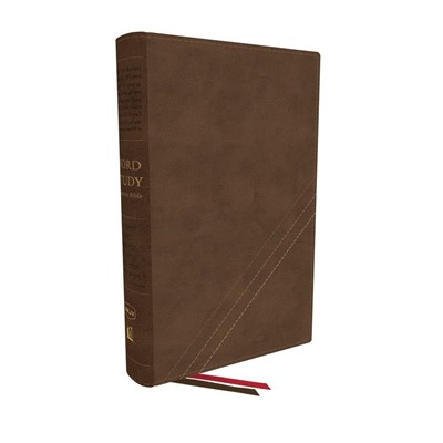 NKJV Word Study Reference Bible, Brown, Indexed (Imitation Leather)