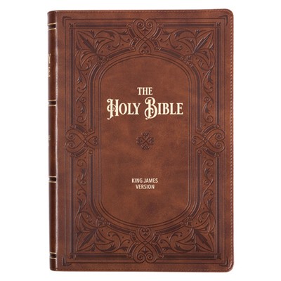 KJV Study Bible, Large Print, Brown, Indexed (Imitation Leather)