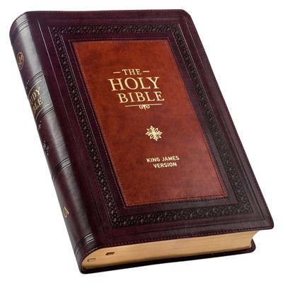 KJV Study Bible, Large Print, Burgundy/Toffee (Imitation Leather)