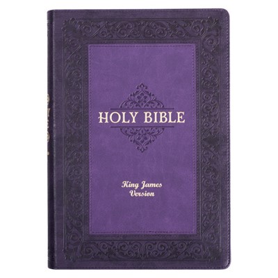 KJV Large Print Study Bible, Two-Tone Purple (Imitation Leather)