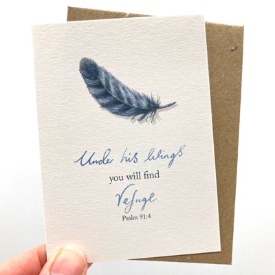 Under His Wings Mini Notecard (Cards)