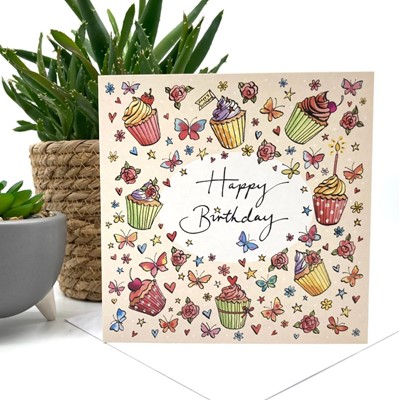 Butterfly Cupcake Card (Cards)